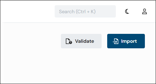 The Import button on the Configuration Import page.